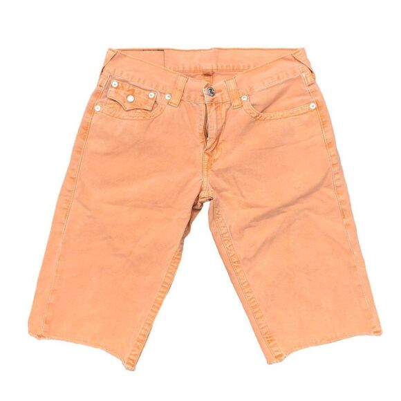 True Religion Jeans Size 32 STRAIGHT CUT OFF Orange - Picture 3 of 9
